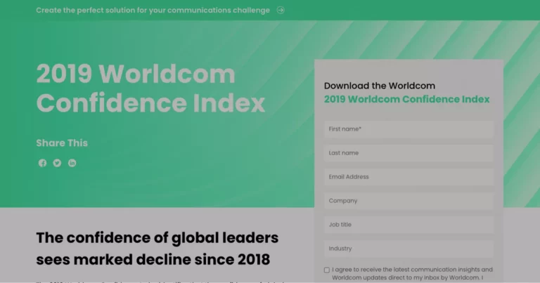 Worldcom selvitti yritysjohdon suurimmat huolenaiheet 2019 Worldcom Confidence Index-raportissa